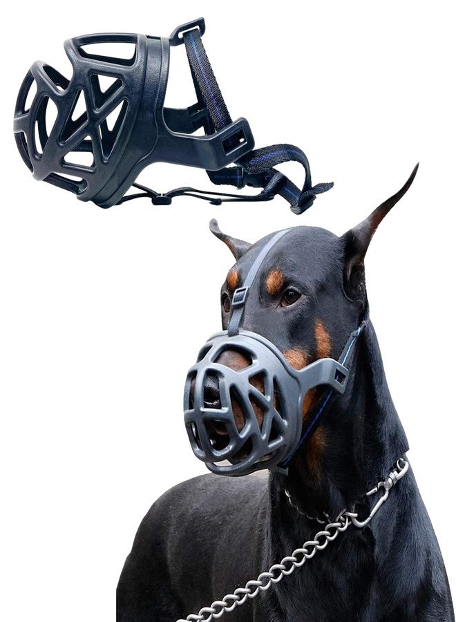 Sage Square Dog Rubber Muzzle Prevents Chewing Barking,Biting,Basket Muzzle Allows Panting and Drinking Comfortable,Adjustable,Durable (Medium) - Image 1